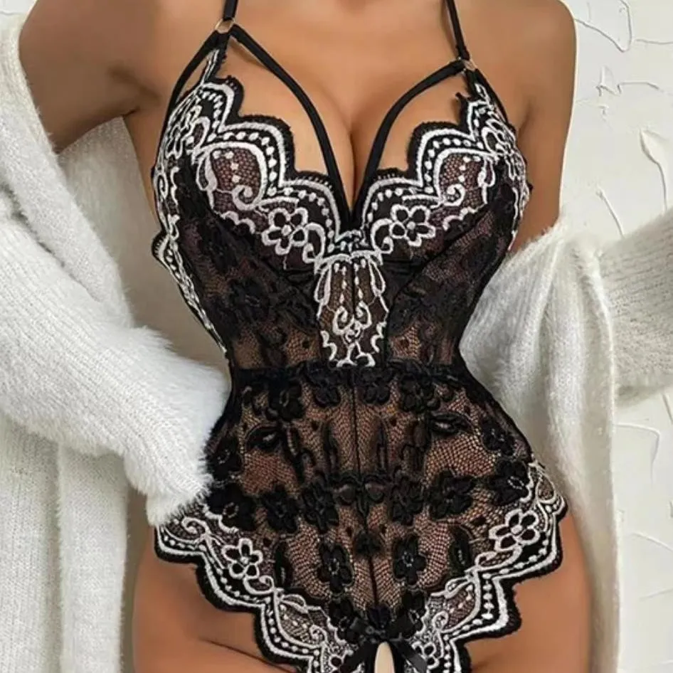 Women Sexy Lace Perspective Bra Set