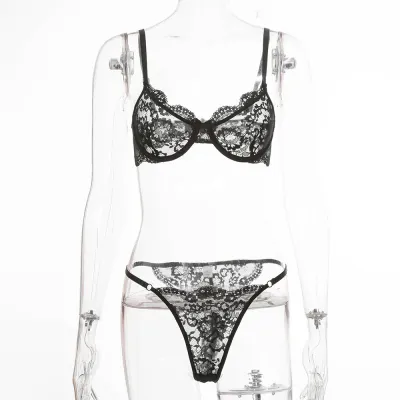 Women Sexy Lace Lingerie Bra Set