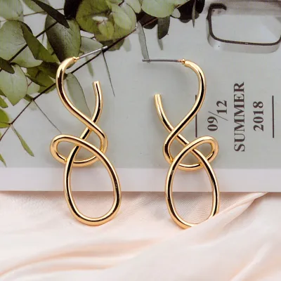 Fashion Simple Creative Metal Knot Stud Earrings