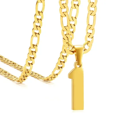 Men's Fashion Stainless Steel Digital Pendant Necklace