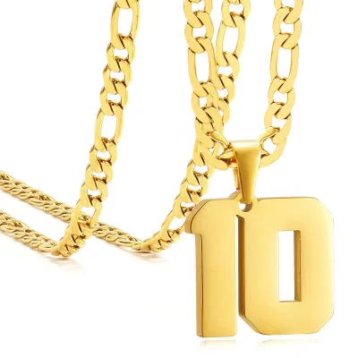 Men's Fashion Stainless Steel Digital Pendant Necklace
