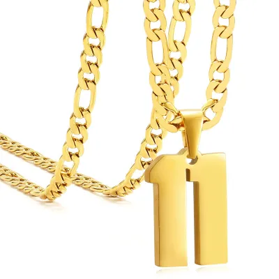 Men's Fashion Stainless Steel Digital Pendant Necklace