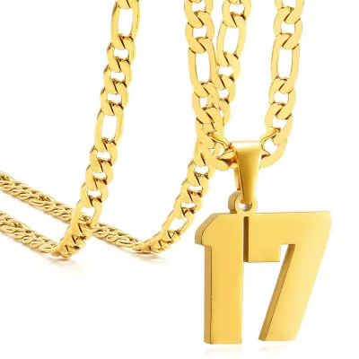 Men's Fashion Stainless Steel Digital Pendant Necklace