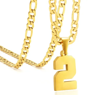 Men's Fashion Stainless Steel Digital Pendant Necklace