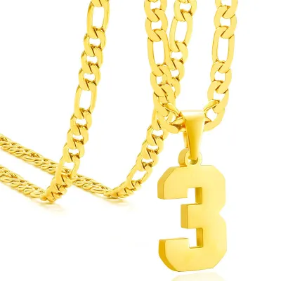 Men's Fashion Stainless Steel Digital Pendant Necklace