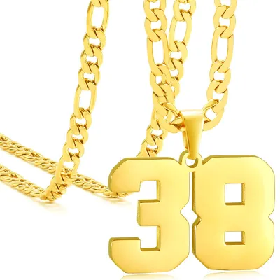 Men's Fashion Stainless Steel Digital Pendant Necklace