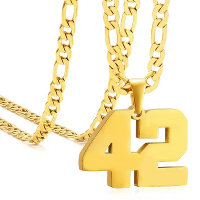 Men's Fashion Stainless Steel Digital Pendant Necklace