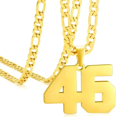Men's Fashion Stainless Steel Digital Pendant Necklace