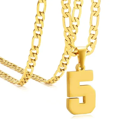 Men's Fashion Stainless Steel Digital Pendant Necklace