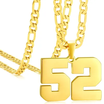 Men's Fashion Stainless Steel Digital Pendant Necklace