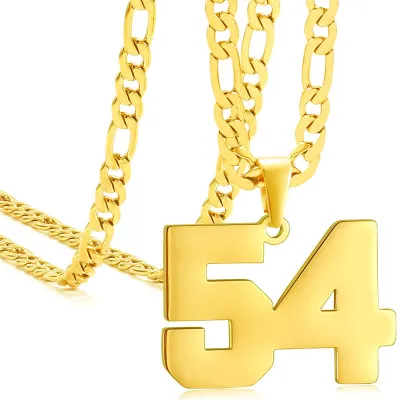 Men's Fashion Stainless Steel Digital Pendant Necklace