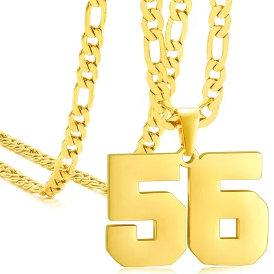 Men's Fashion Stainless Steel Digital Pendant Necklace