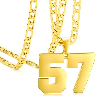 Men's Fashion Stainless Steel Digital Pendant Necklace