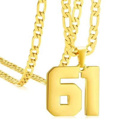 Men's Fashion Stainless Steel Digital Pendant Necklace