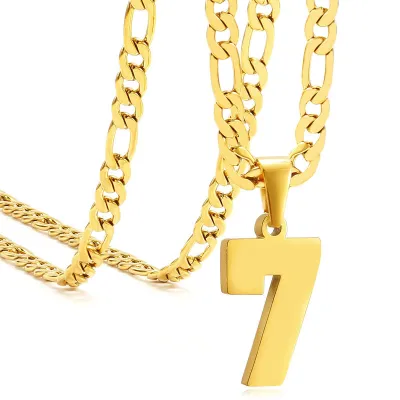 Men's Fashion Stainless Steel Digital Pendant Necklace