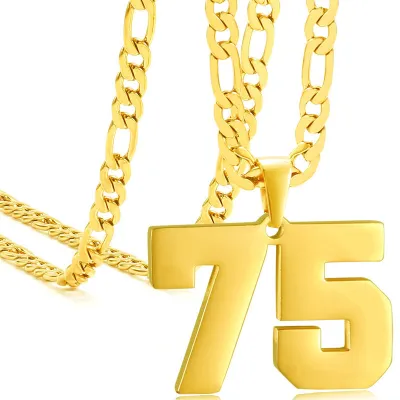 Men's Fashion Stainless Steel Digital Pendant Necklace