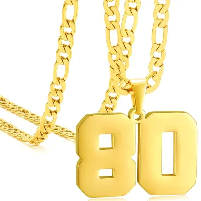 Men's Fashion Stainless Steel Digital Pendant Necklace