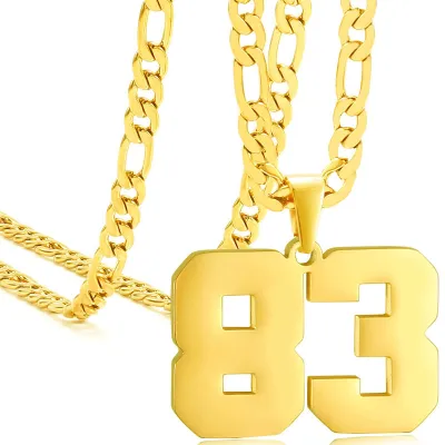 Men's Fashion Stainless Steel Digital Pendant Necklace