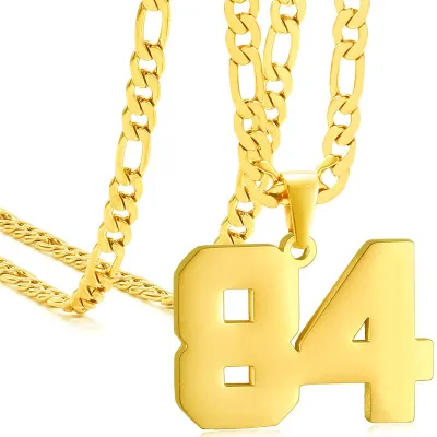 Men's Fashion Stainless Steel Digital Pendant Necklace