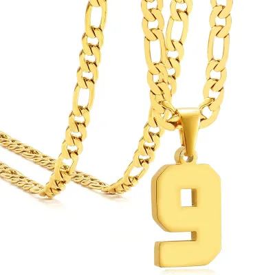 Men's Fashion Stainless Steel Digital Pendant Necklace