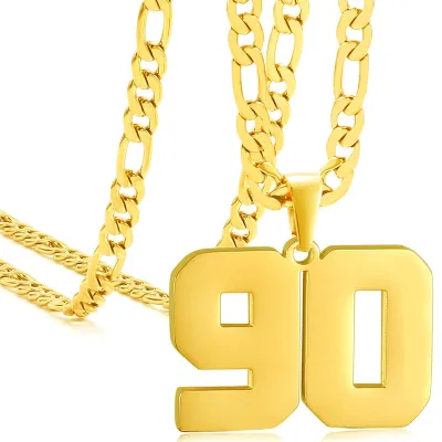 Men's Fashion Stainless Steel Digital Pendant Necklace