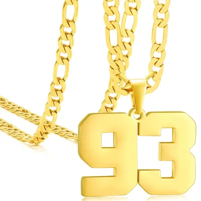 Men's Fashion Stainless Steel Digital Pendant Necklace
