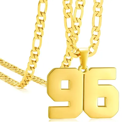 Men's Fashion Stainless Steel Digital Pendant Necklace