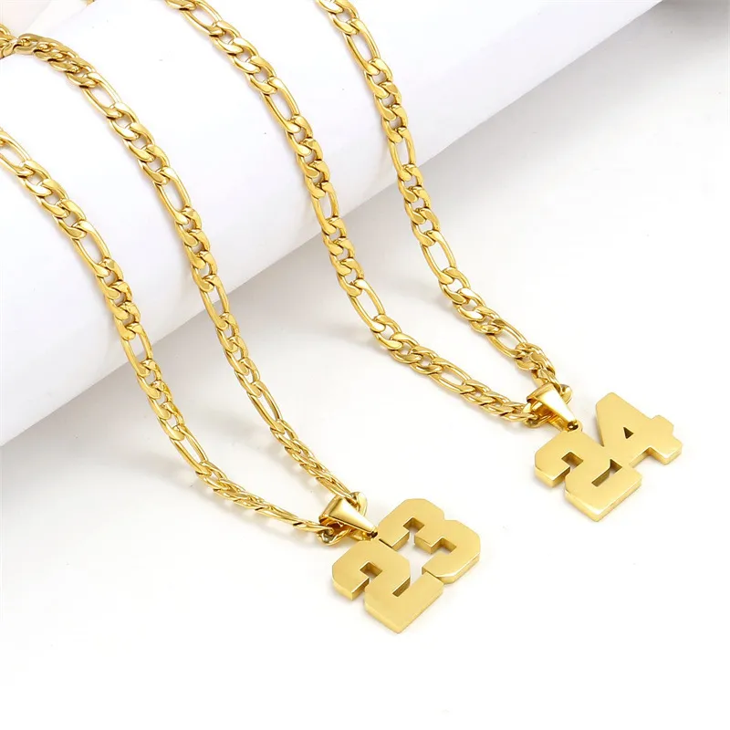 Men's Fashion Stainless Steel Digital Pendant Necklace