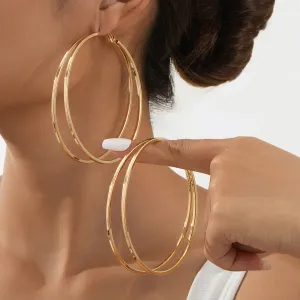 Exaggerated Temperament Style Big Circle Hoop Earrings