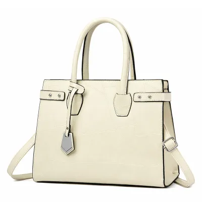 Women Fashion Casual Solid Color Splicing Large Capacity Handbag Tote Bag