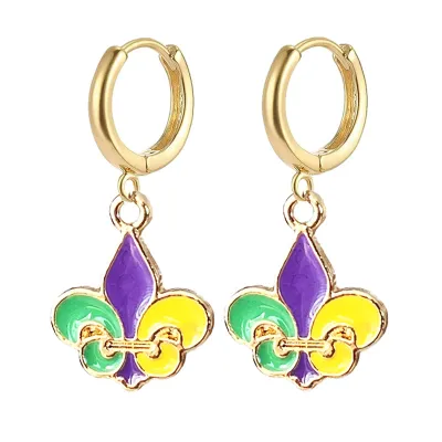Mardi Gras Geometric Metal Mask Earrings Simple Fashion Commuter