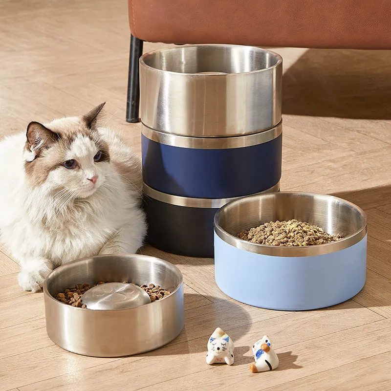 Pet Stainless Steel Anti-Choking Slow Feed Bowl for Dogs and Cats