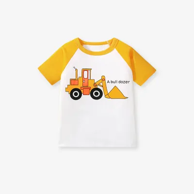 Kids Toddler Boys Casual Cartoon Short Sleeve Crewneck T-Shirt 100% Cotton