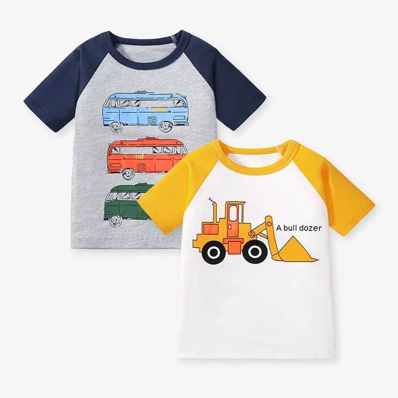 Kids Toddler Boys Casual Cartoon Short Sleeve Crewneck T-Shirt 100% Cotton