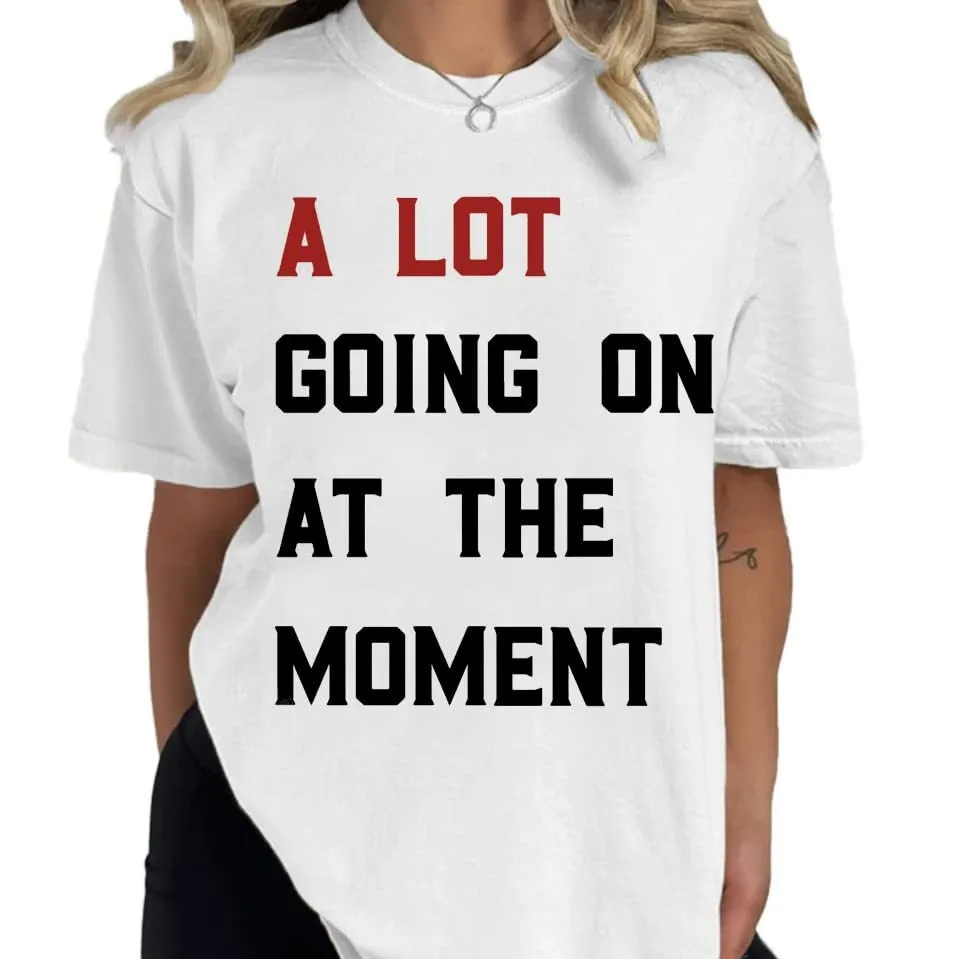 Women Casual Solid Color Letter Slogan Print Crewneck Short Sleeve T-Shirt