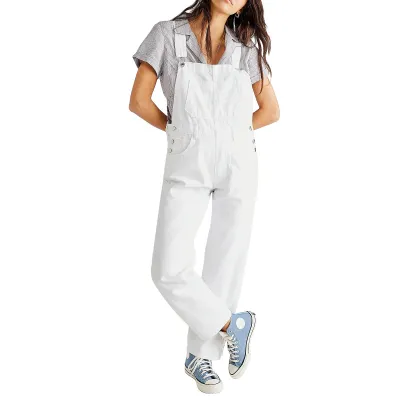 Women Casual Loose Denim Suspenders Pants