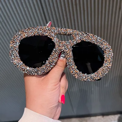 Women Fashion Double Beam Diamond Sunglasses