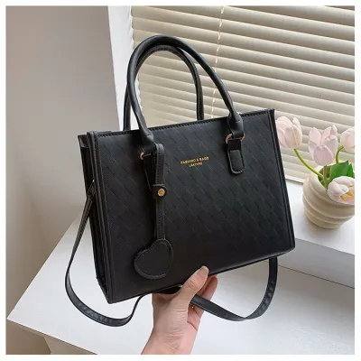 Women Fashion Rhomboid PU Handle Shoulder Bag