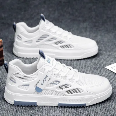 Men Canvas Lace Up Low Top Board Shoes Thick Bottom Casual Sneakers