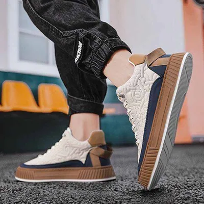 Men Leisure Sports Versatile Lace-Up Thick-Soled Sneakers