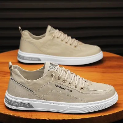 Men Leisure Sports Versatile Lace-Up Canvas Sneakers