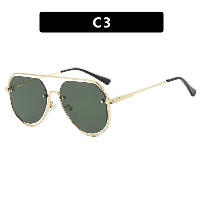 Fashion Retro Casual Hollow-Out Metal Big Frame Sunglasses