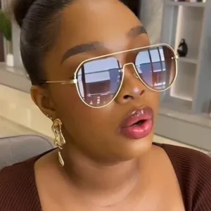 Fashion Retro Casual Hollow-Out Metal Big Frame Sunglasses