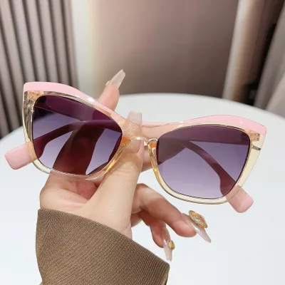 Women Fashion Anti-Ultraviolet Flat Cat-Eye Big Frame Sunglasses