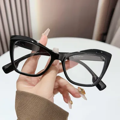 Women Fashion Anti-Ultraviolet Flat Cat-Eye Big Frame Sunglasses