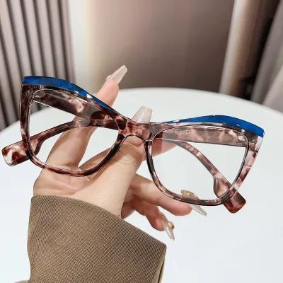 Women Fashion Anti-Ultraviolet Flat Cat-Eye Big Frame Sunglasses