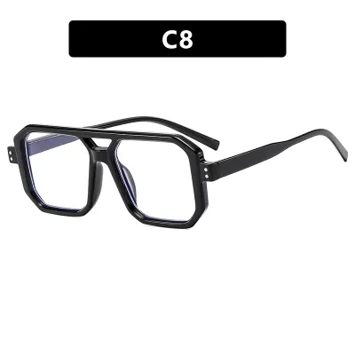 Men Fashion Double Square Small Frame Sunglasses PC AC Lens
