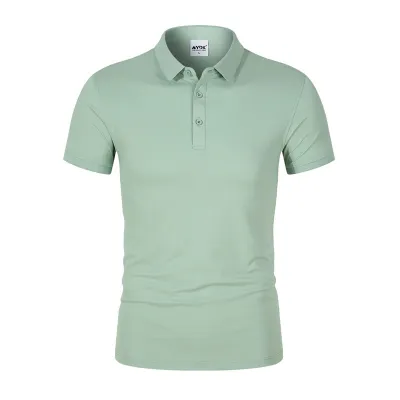 Men Business Casual Plus Size Short Sleeve Color Block Polo Shirt