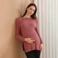 Pregnant Women Fashion Solid Color Sling Mesh High Waist Abdomen-Supporting Swimsuit
