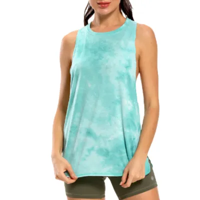 Women Loose Tie-Dye Camouflage Quick-Dry Yoga Sports Vest Top